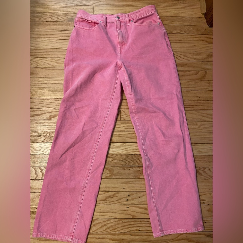 Pink Madewell Baggy Straight Jeans